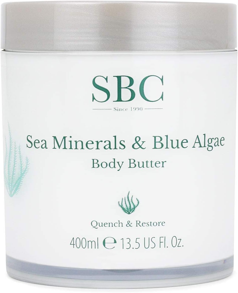 Skincare Sea Minerals & Blue Algae Body Butter - 400ml | Hydrating Body Lotion With Hyaluronic Acid | Body Butter For Men And Women | Vegan Friendly Body Moisturiser | Body Cream For Dry Skin