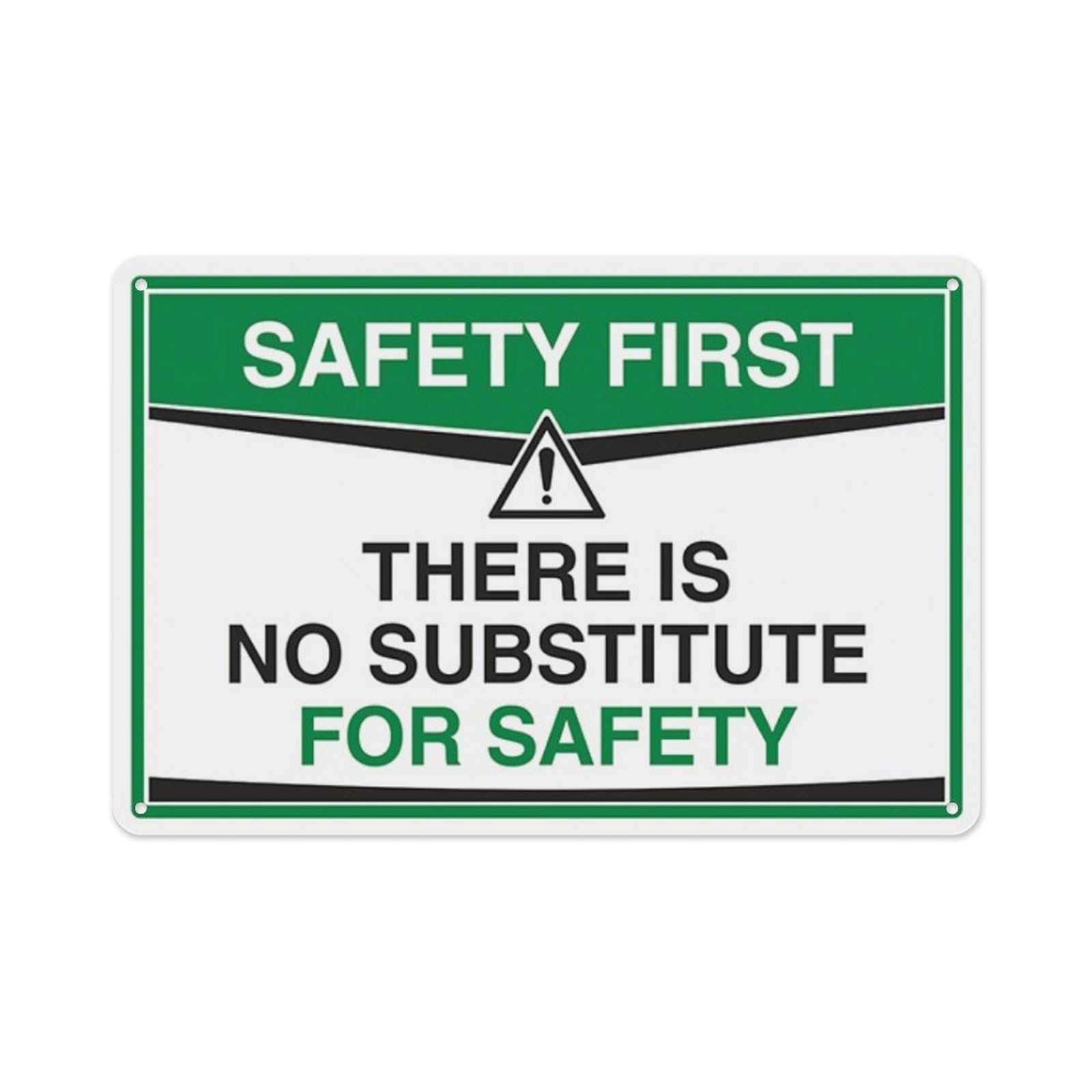 peiyeety There Is No Substitute For Safety Aluminum Tin Warning Signs For Home Outdoor Garden 12X16 Inches