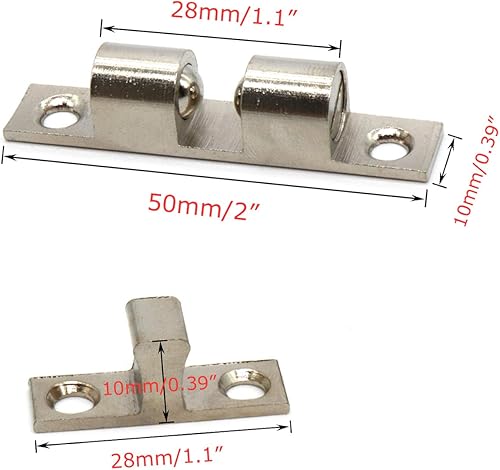 Miniatura 2 de Ball Catch Omitfu - Juego de 6 rodillos de tensión de doble bola de latón macizo chapado en cromo ajustable con tornillos