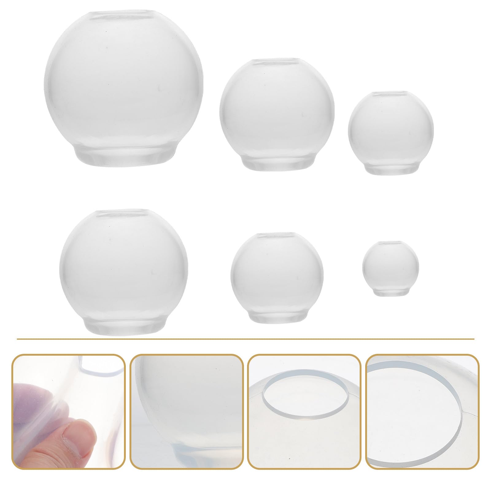 6 Stück Hochtransparente Silikonform Teiliges mit Kugeln Langlebige Wiederverwendbare DIY Kristallball Gießform für Handwerk Einfach zu Reinigen Widerstandsfähig gegen Verformung
