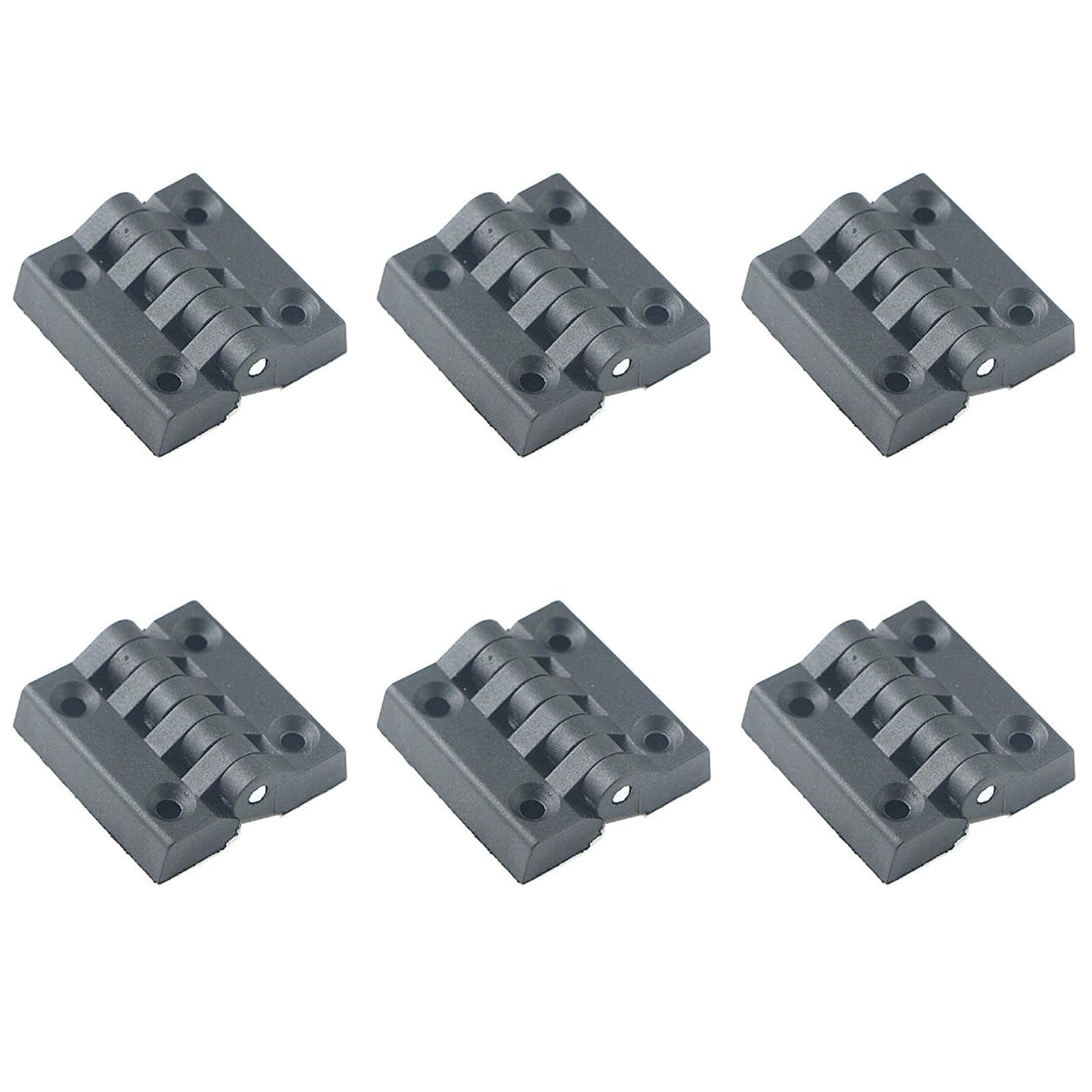 Leliafleury 6Pcs Black Nylon Hinges 40x40x9mm ABS Plastic Folding Door Hinges for Cabinet Drawer Window Boxes