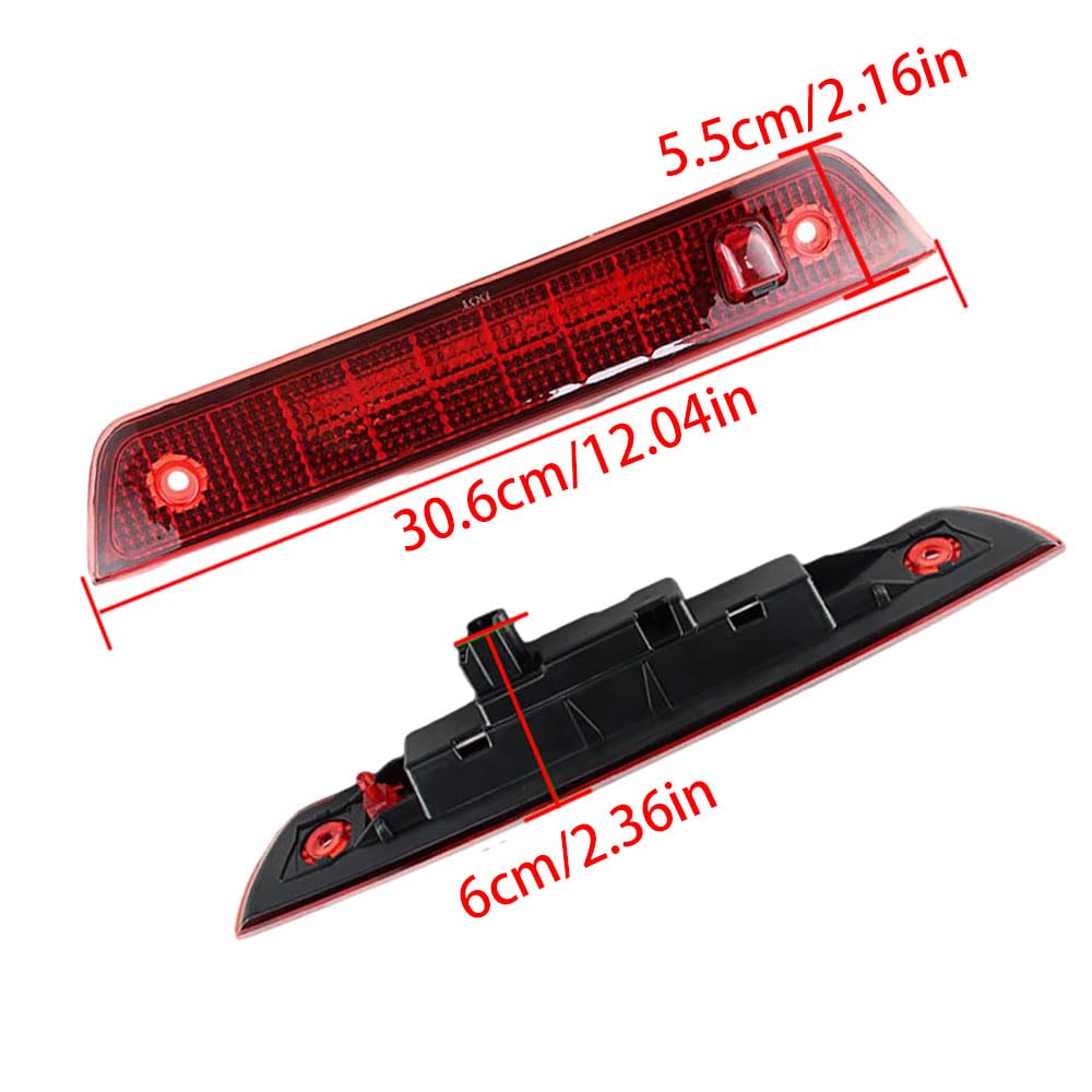 Riloer Terza luce freno, Luce freno a LED ad alto livello Lampada stop per porta, Luce freno posteriore ad alto livello compatibile con Jeep Grand Cherokee 2005-2010, 55156389AC 1 pezzo lente rossa