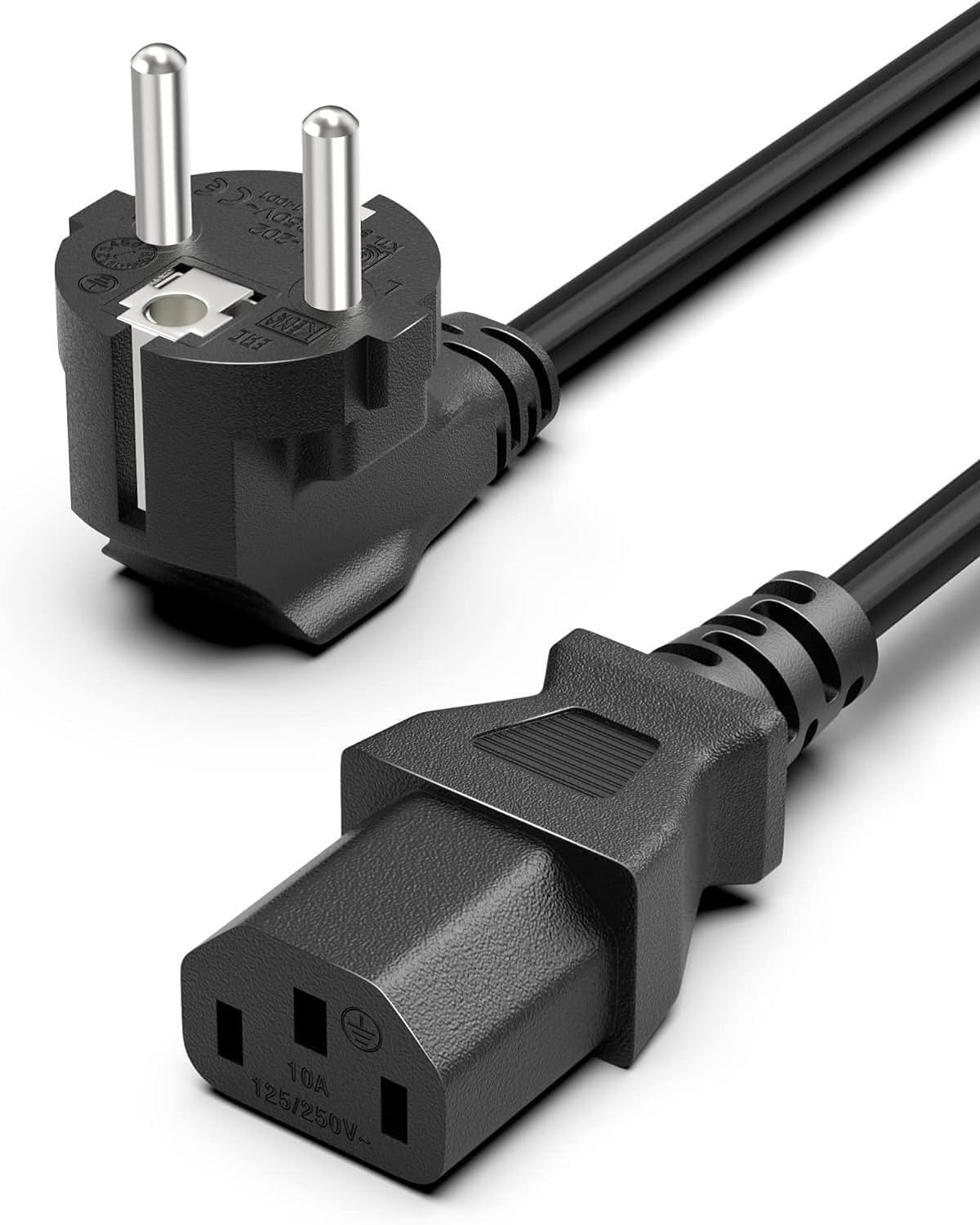 FEDUS European Power Cord IEC320C13 to SCHUKO(Europe) CEE7/7, 18 AWG Replacement Europlug AC Power Cable Suitable for Europe PC Computer Power Cord, Europe Monitor, Europe Printer, PDU, Europe UPS-picture-12