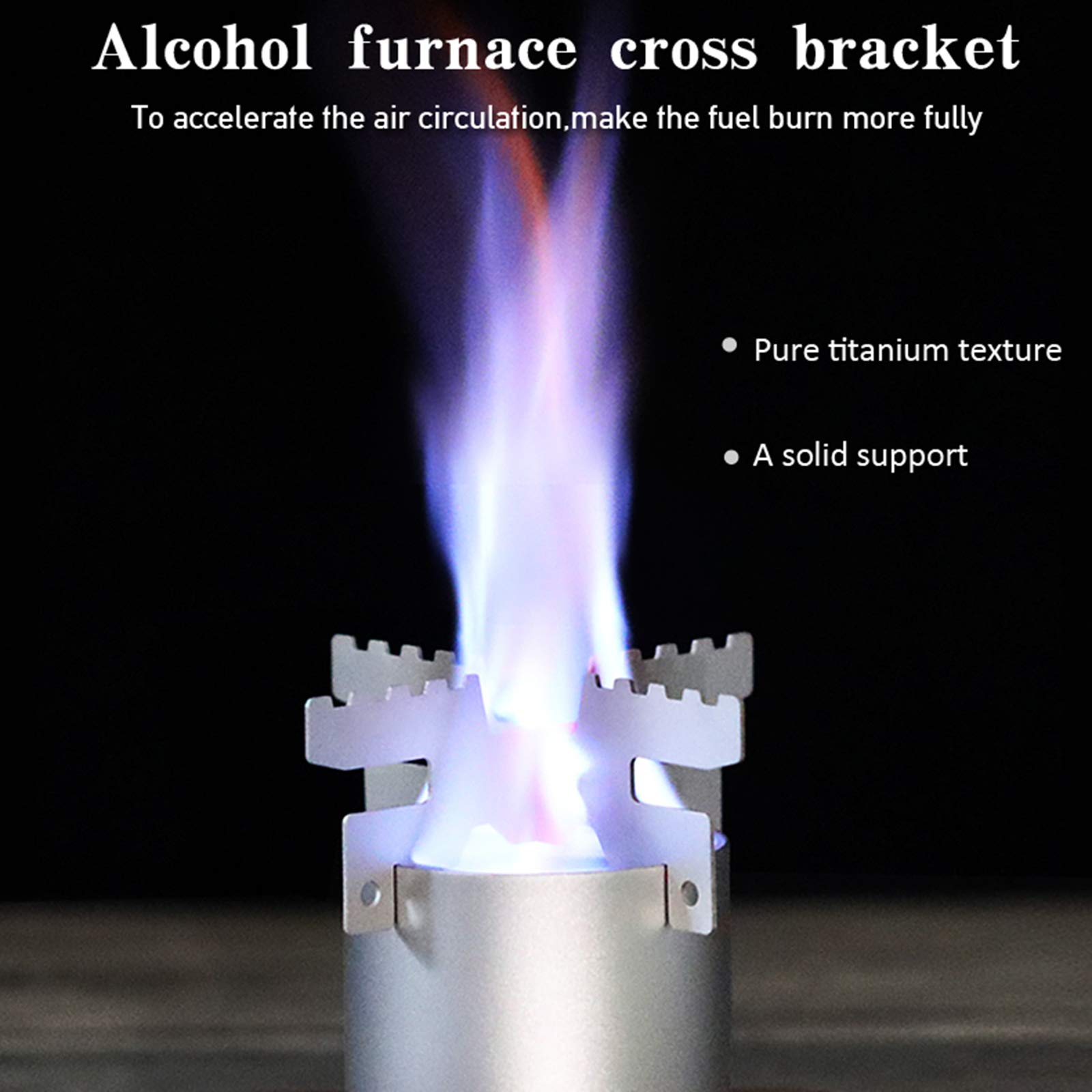 Réchaud de Camping à Alcool, réchaud à Alcool léger en Titane Liquide avec Support croisé pour Camping en Plein air, randonnée, randonnée