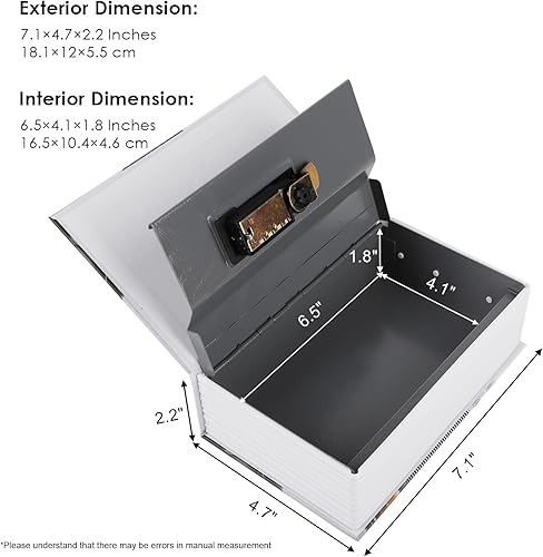 Miniatura 9 de Caja fuerte con diseño de libro de distracción con cerradura de combinación (2.2 pulgadas de profundidad x 4.6 pulgadas de ancho x 7 pulgadas de