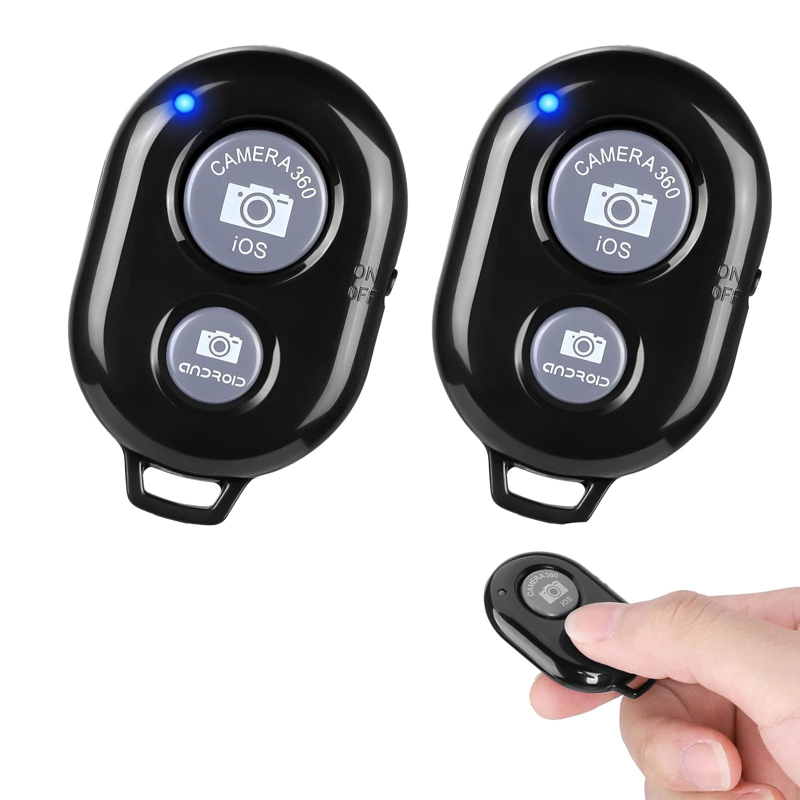 Comioke Pilot zdalnego sterowania Bluetooth, 2 sztuki, zdalny wyzwalacz Bluetooth, kompatybilny z iOS i Android