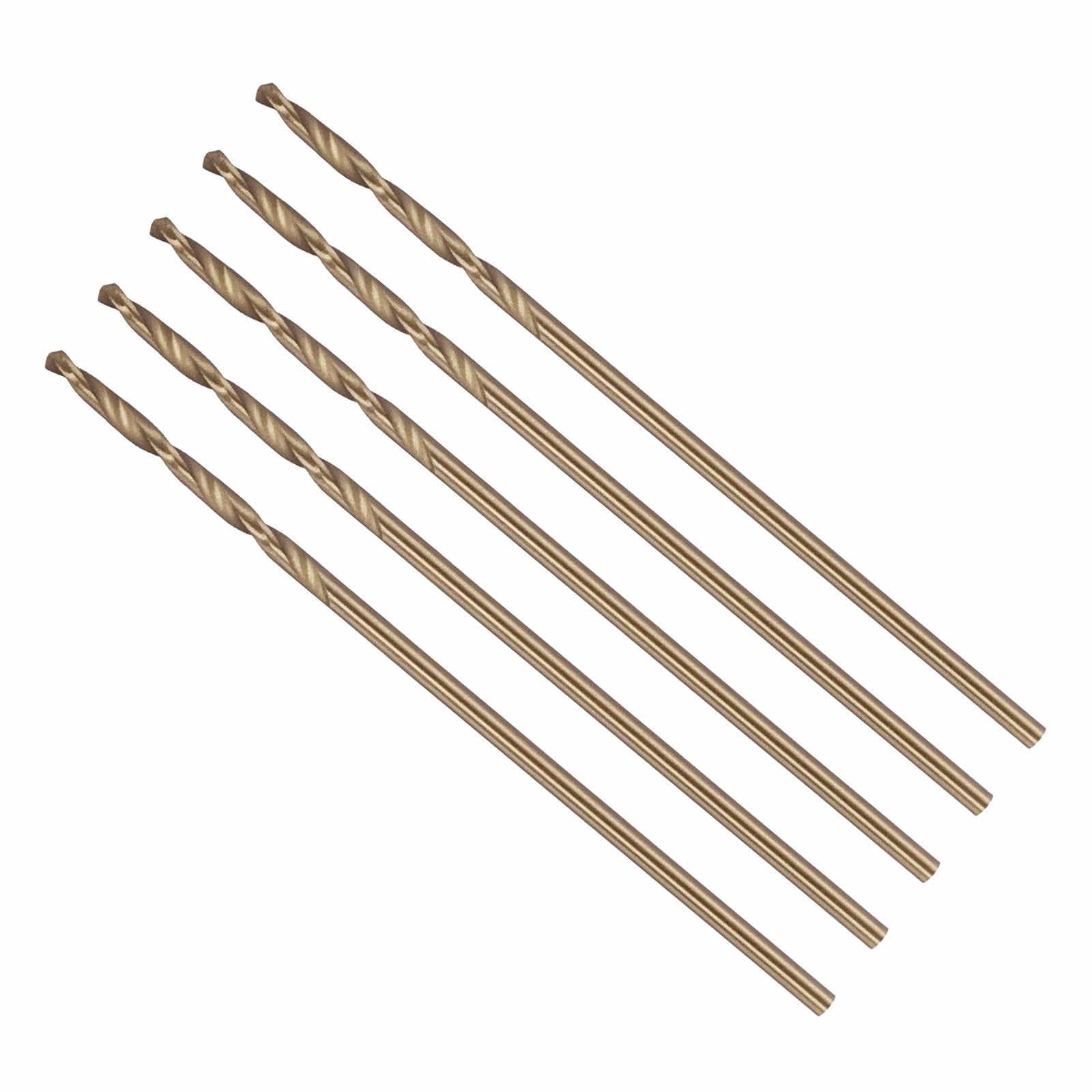 CoCud 1mm Drill Bit, #59 Cutting Diameter, 4341 HSS Number Jobber Bits 135° Cutting Angle Gold Finish - (Applications: for Drilling Soft Metal Plastic Wood), 5-Pieces — image 1