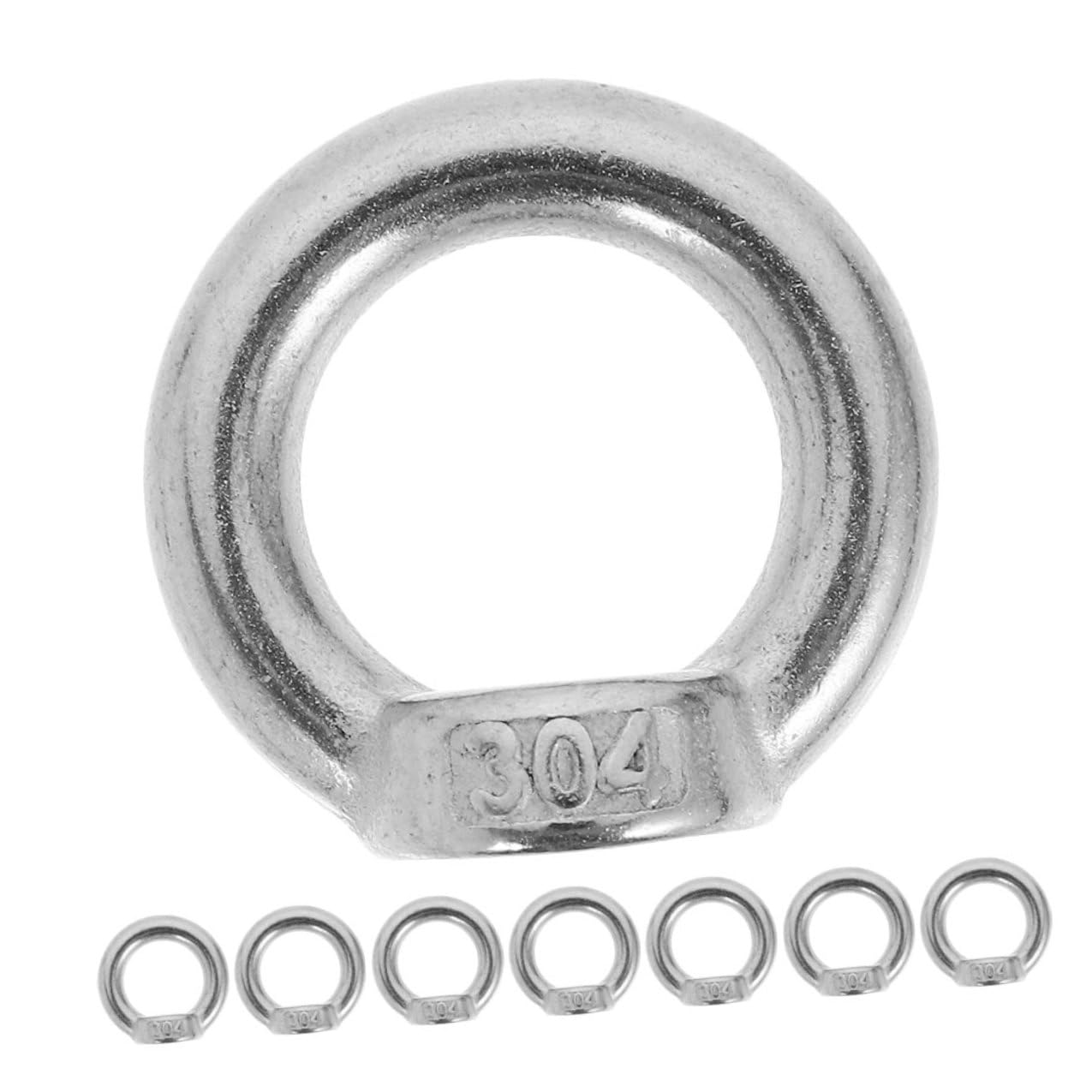 8pcs M8 Stainless Steel Eye Nuts for Rigging Heavy Equipment