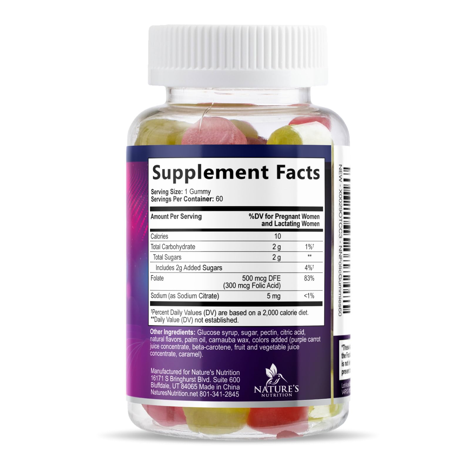 Folic Acid Gummies - Essential Prenatal Vitamins for Women - Daily Folate Vitamin B9 Supplement for Mom & Baby Development Support - Before, During & After Pregnancy, Gluten Free, Vegan - 60 Gummies — Amazon image 9