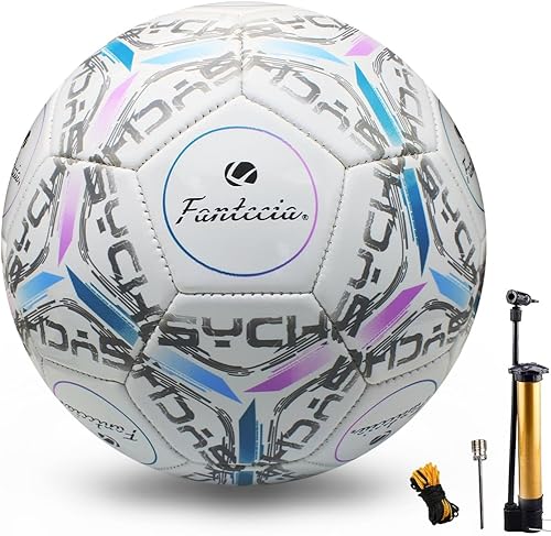 Balón de fútbol oficial tamaño 5 para interiores y exteriores, pelota de fútbol suave al tacto con bomba, uso adulto y joven