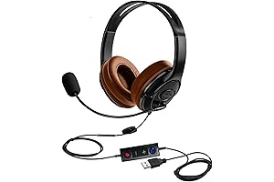 USB Headset with Microphone Noise Cancelling for Laptop PC, Stereo Computer Headphone...