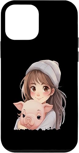 iPhone 12 mini cute girl hugging pig animal rights friend pet lover Idea Cr Case