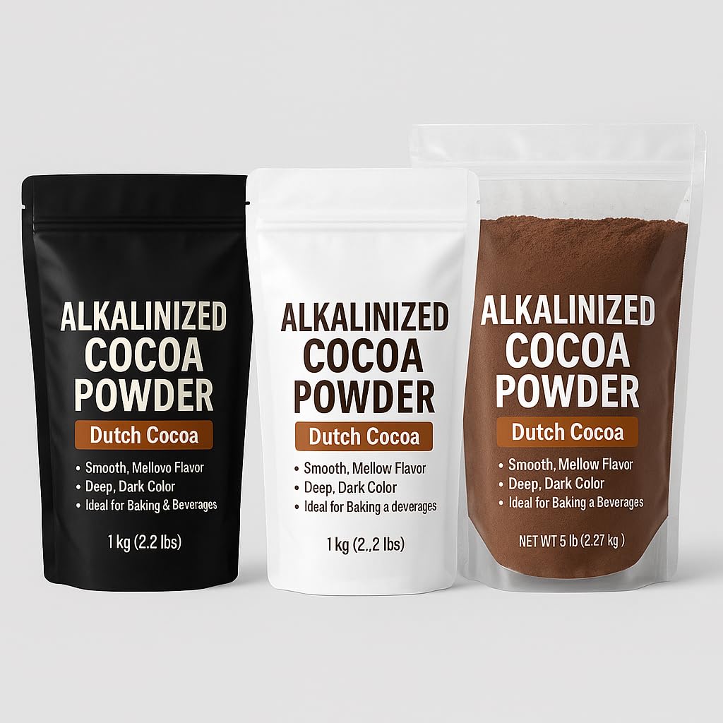 Alkalinized (Dutch-Processed) Cocoa Powder Premium, Smooth & Rich Baking Chocolate (1 KG (2.2 lbs))
