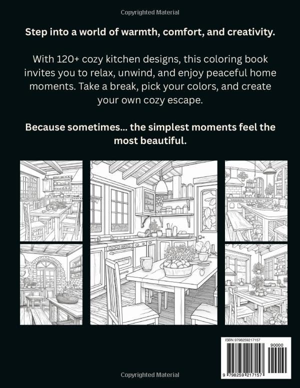 Beautiful Kitchens Coloring Book for Adults: 120+ Cozy Kitchen Designs with Modern Interiors, Rustic Spaces & Charming Home Scenes for Relaxation and ... (8.5x11) (Enchanted Interiors Collection) image 3