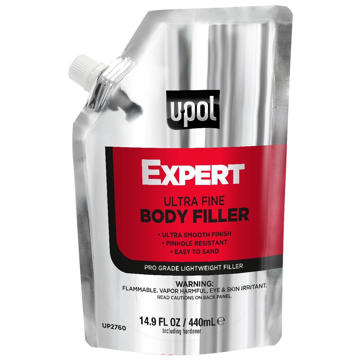 U-POL Expert Ultra Fine Body Filler, Smooth, Self-Levelling Formula for Automotive Repairs, 440ml