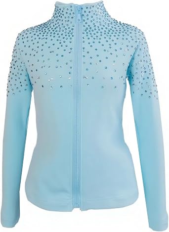 LIUHUO Ice Skating Jacket Girls Women Stretch Fleece Skate Coat Training Wear Figure Skating Tops