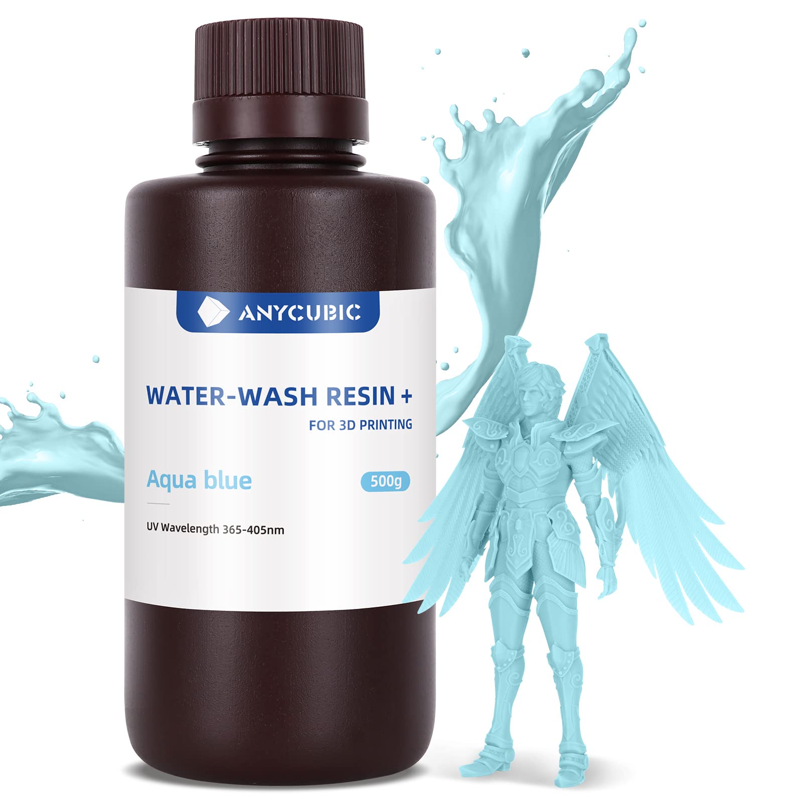 Anycubic Résine Lavable à L'Eau 2.0 500G Blanc - Résine Photopolymérisation UV 405nm Imprimante 3D Haute Précision
