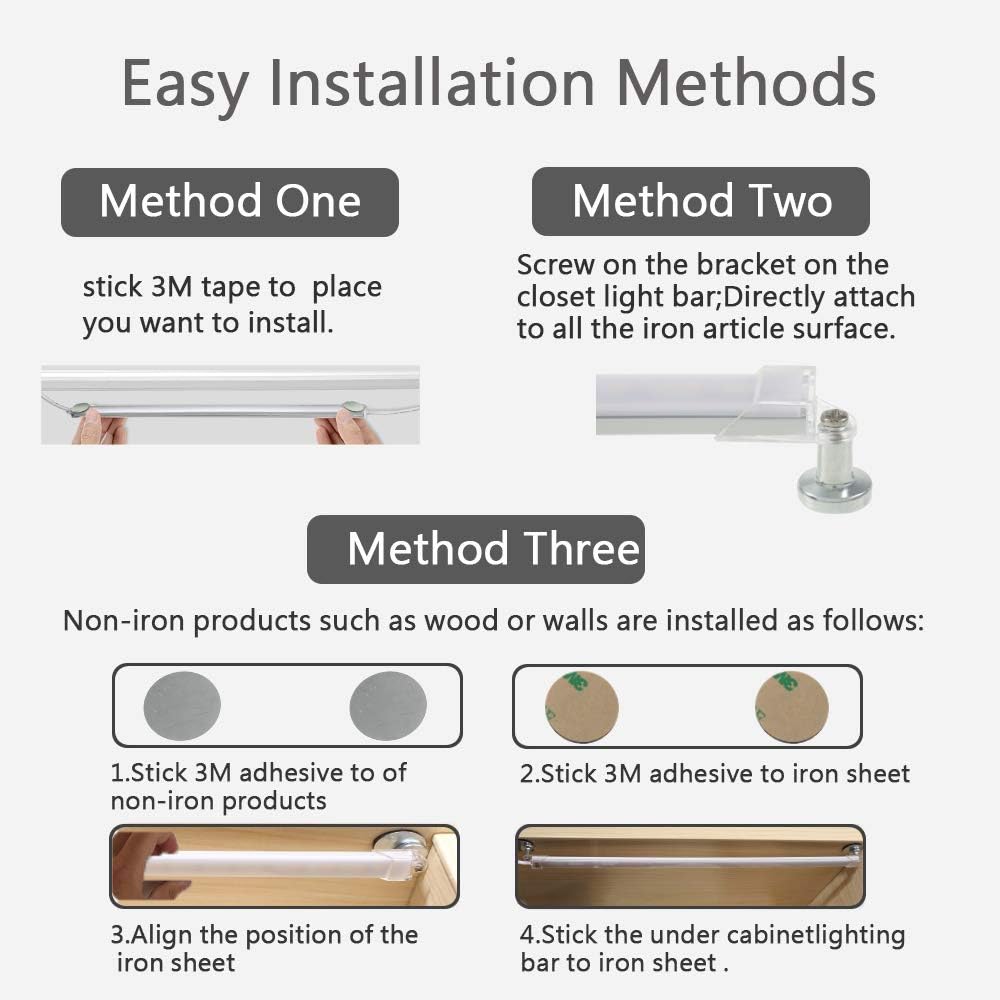 Dimmable Under Cabinet Lighting, 3 Color Temperature Portable USB Reading Strips Craft Light Eye-Care LED Desk Reading Lamp Light Great for Craft Table, Pianos, Music Stands, Kitchen, Shelf