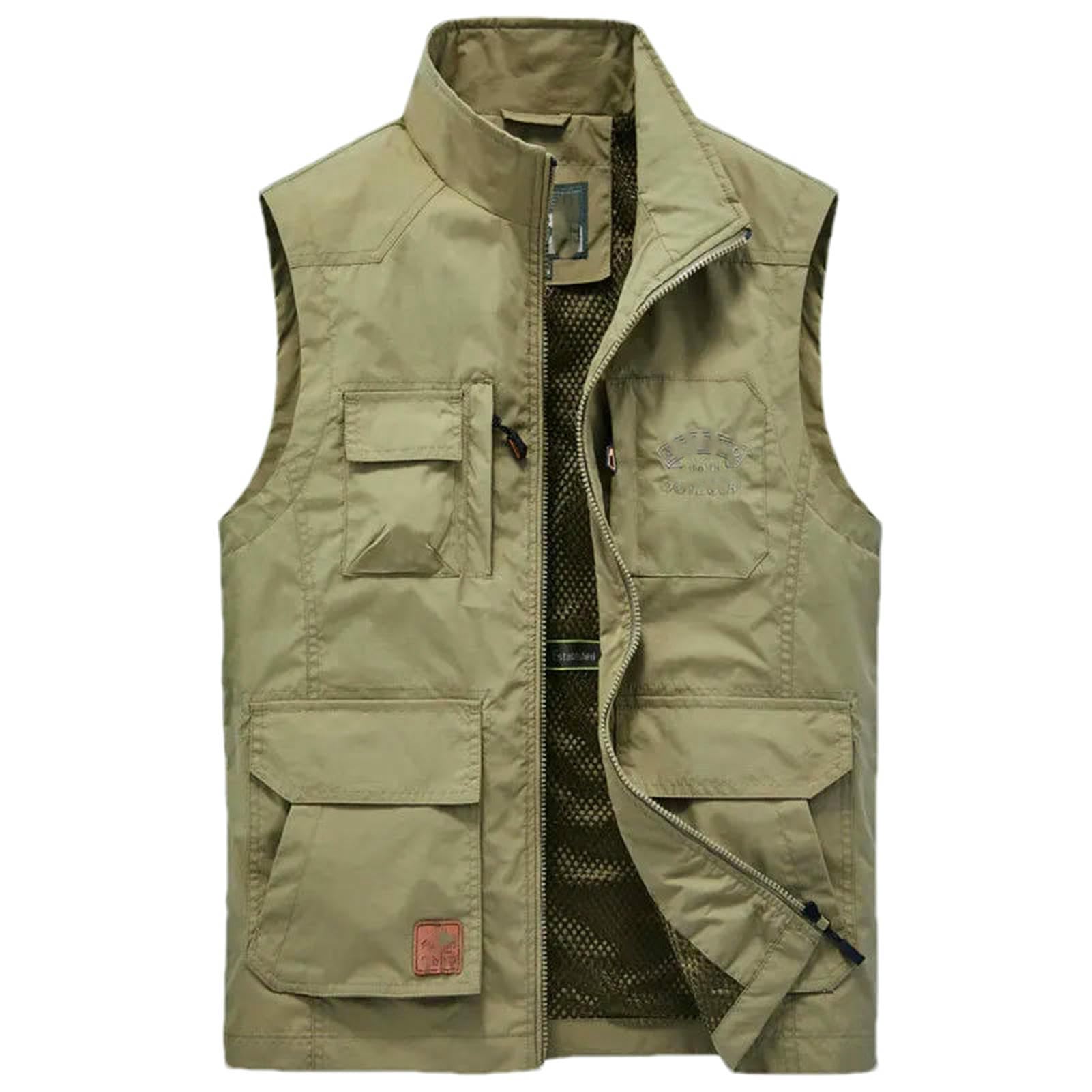Chaleco multibolsillos hombre con cremallera para guardar todo 5