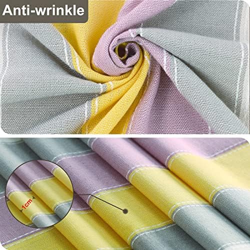 SUNBEAUTY Table Cloth Rectangular Cotton Linen Tablecloth Wipe Clean 140x180 Elegant Tassel Table Cloths for Kitchen Dining Table Decorations - 55 x 70 inch