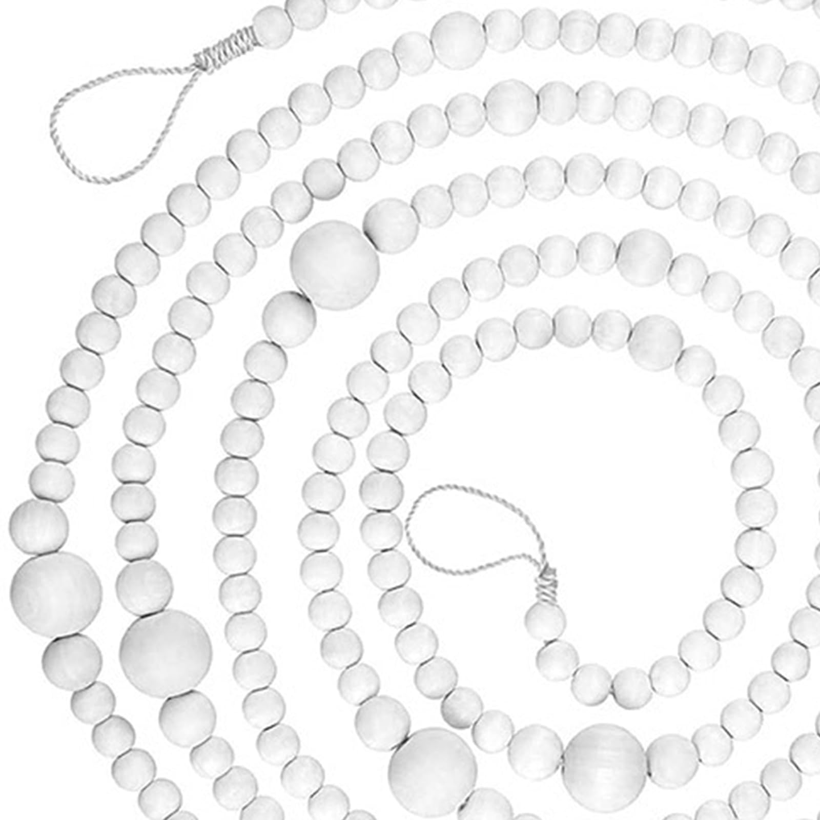 Jazuaiao Creative Wooden Bead Strands for Christmas Decorations Family Craft Projects Holiday Party Tree Wall Hanging Ornament Festival Wooden Bead Hanging