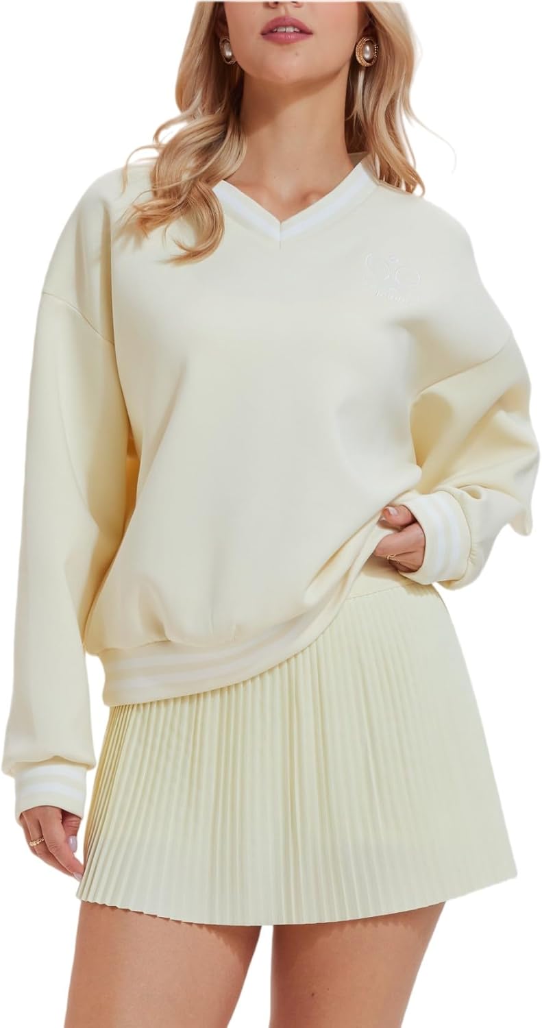 AFZ Women 2 Piece Tennis Skirt Set Athletic Sweater Skort Sets Y2K Preppy Lounge Tracksuit Outfits