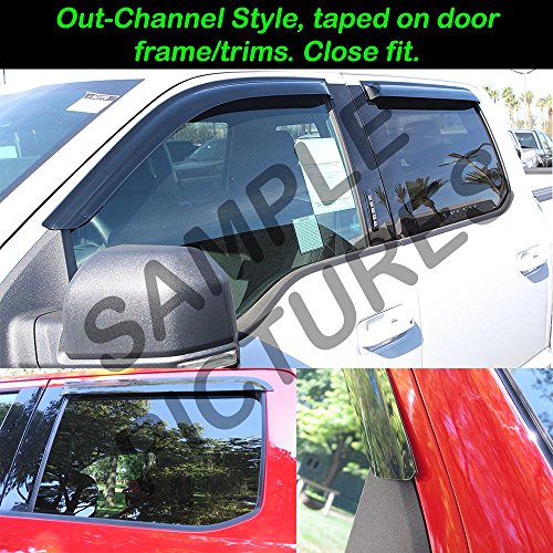 S Sizver Smoked Out-Channel Window Vent Guard Rain Visors For 2008-2012 Chevrolet Malibu #TOP3