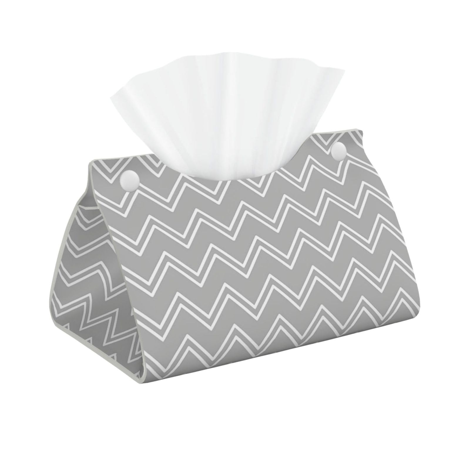 Gray Striped Print Long Tissue Box Cover Tissue Dispenser Box For Living Room, Office, Car, Bathroom
