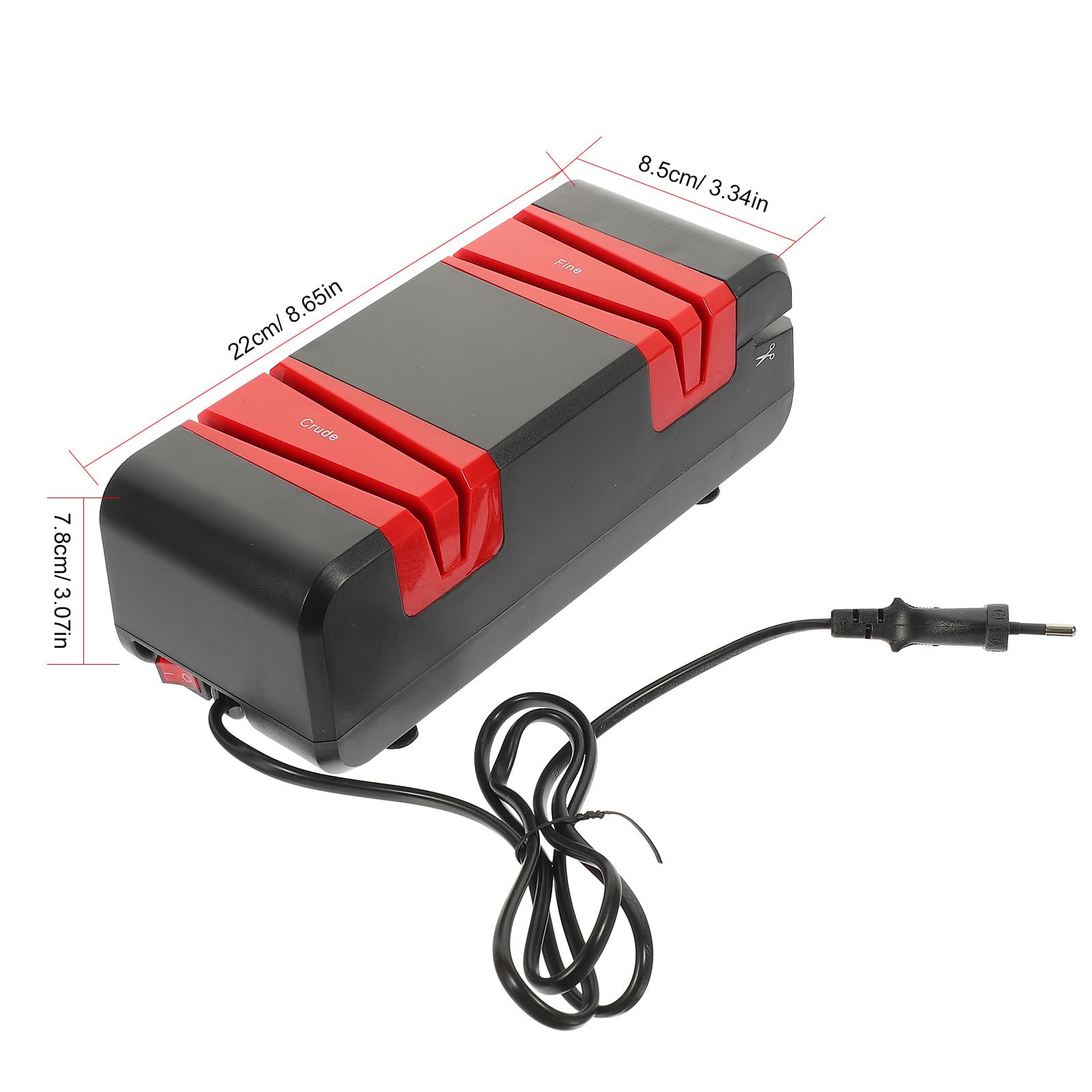 Veemoon Affûteur Électrique pour Couteaux et Ciseaux Cuisine, Moteur Cuivre 60w, Noir Rouge, Affûteur Multi-usages Domestique, Usage Maison, Appareil D’aiguisage Rapide et Sûr