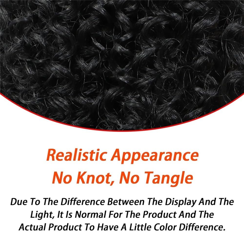 Postiche queue de cheval synthétique de 25 cm, postiche afro crépue et bouclée noire naturelle, for femmes noires