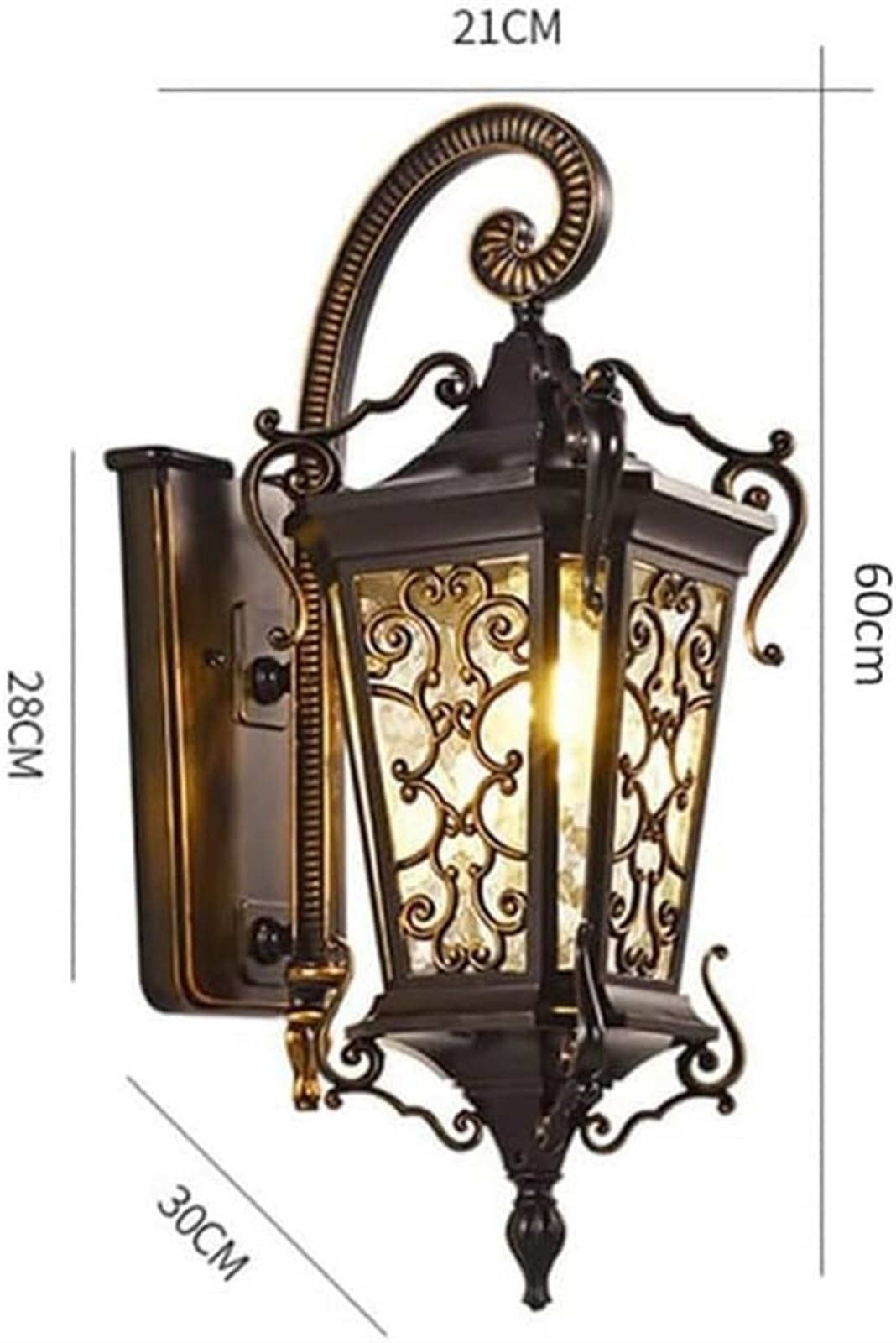 Applique Murale d'extérieur de Style européen, étanche, en Aluminium antirouille, en Verre texturé, pour terrasse et Balcon.