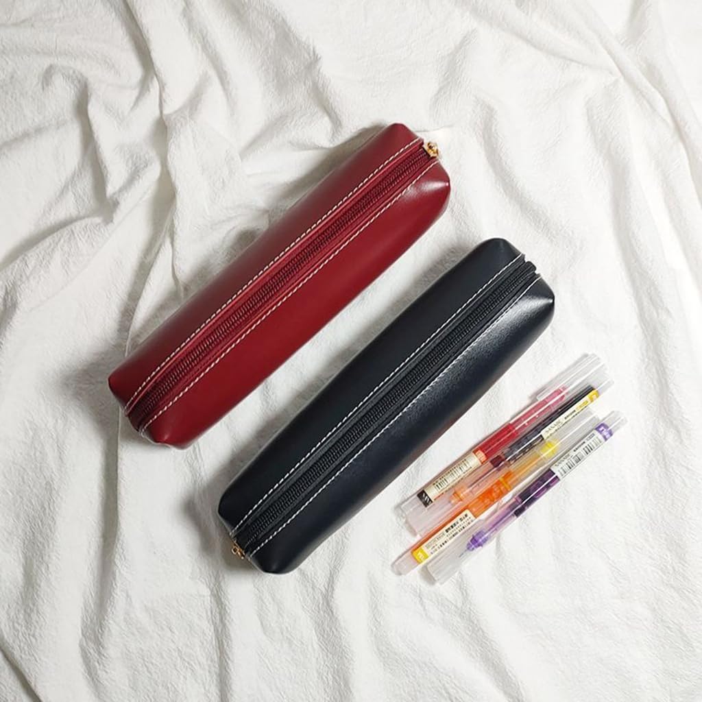 Colorful PU Pen Organiser Large Storage Space For Study Supplies or Makeup Tools Hold Case For Teens Adults image 3