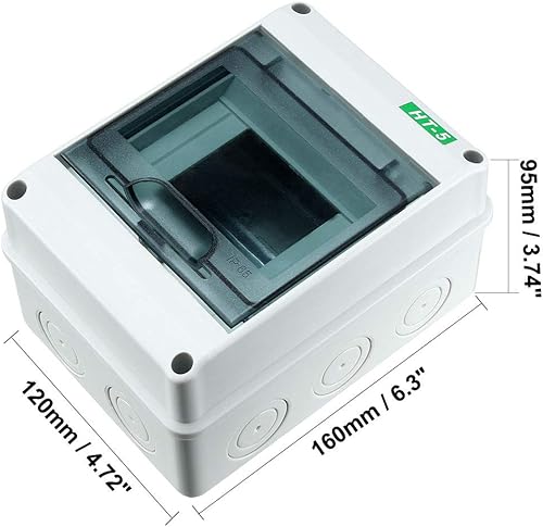 Miniatura 7 de Awclub Caja de protección de distribución de energía de plástico transparente IP65 ABS para disyuntor interior en la pared de 8 vías (7.874in x