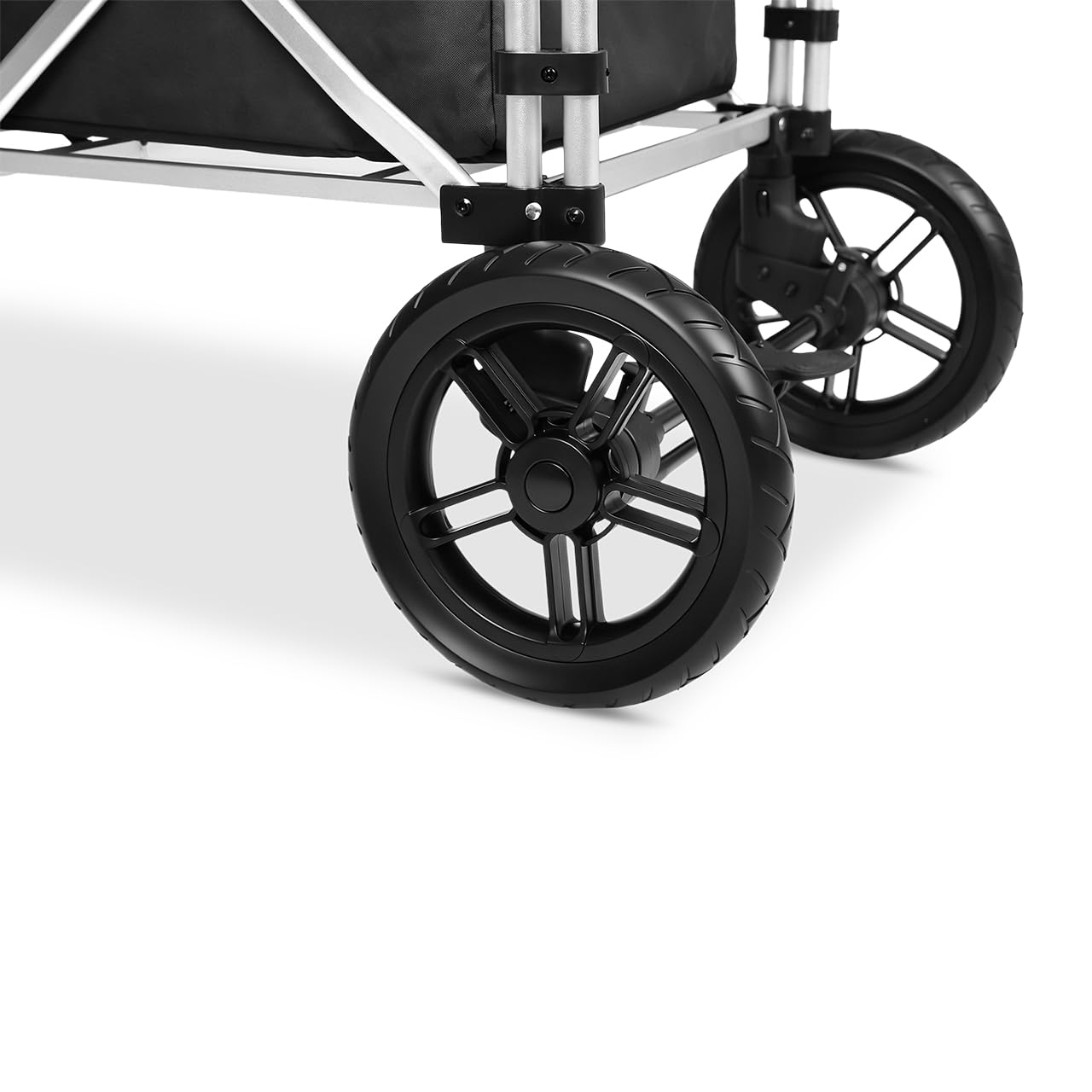 FUXLIFE handcart FX-CTL900 negro - premium plegable - carro de transporte para niños con toldo - interior acolchado y arnés de 5 puntos - ruedas con muelles - carro compacto plegable con bolsa de frío