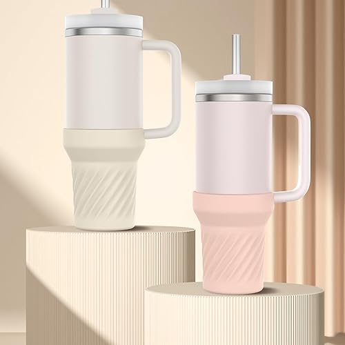 Miniatura 6 de Funda de silicona para botas Stanley Quencher H2.0 de 30 onzas, 20 onzas, vaso de aventura Quencher de 24 onzas, funda protectora inferior de