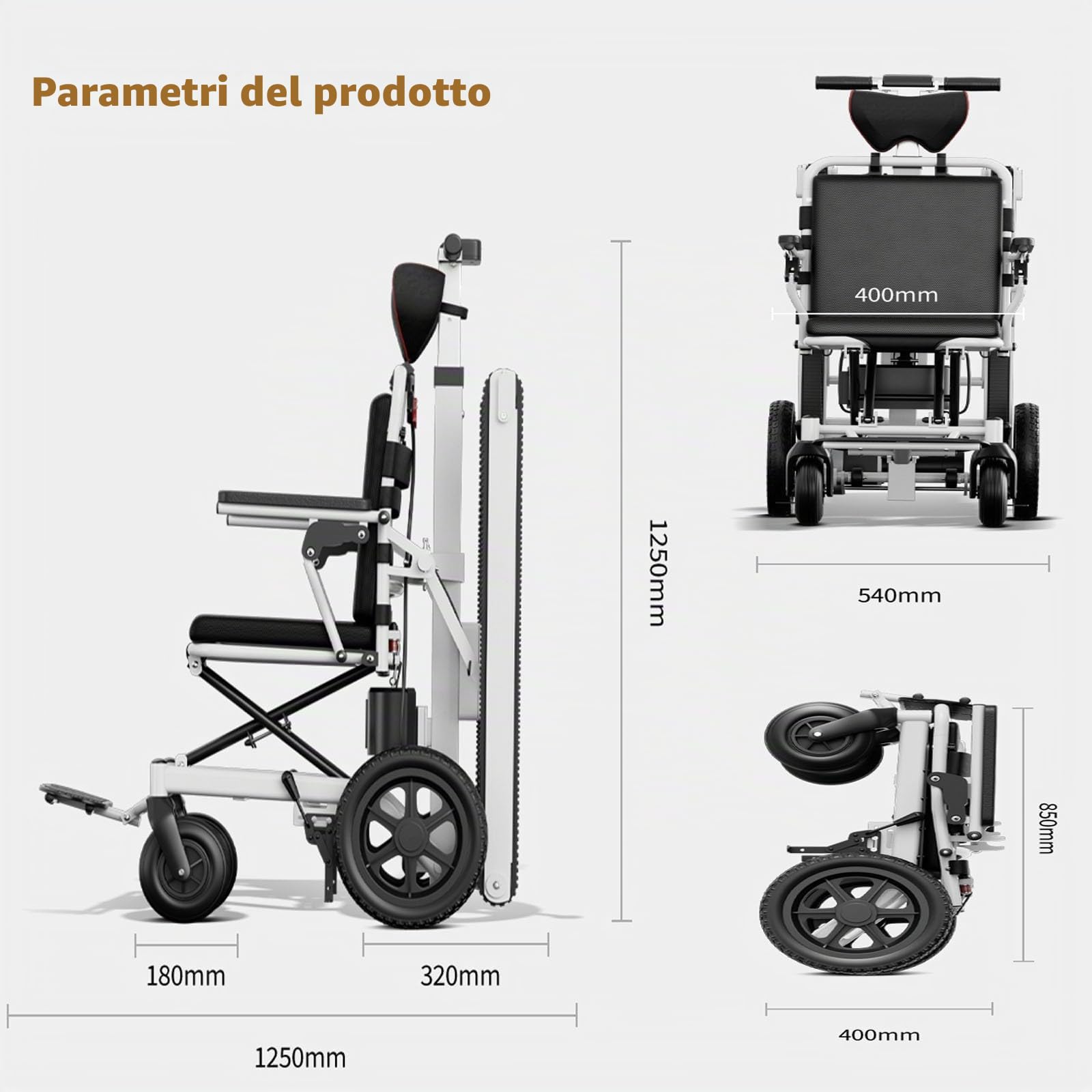 Sedia A Rotelle Elettrica Con Saliscale, Dispositivo Intelligente Per Salire Le Scale, Ausilio Completamente Automatico Per Salire Le Scale,Per Persone Disabili E Anziane.