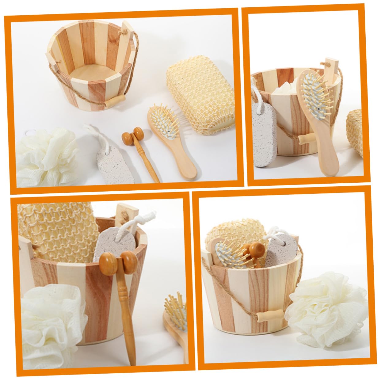 TOVINANNA Complete Bath Accessories Set Body Scrubber Foot Cleaning Products Skin Care Tools