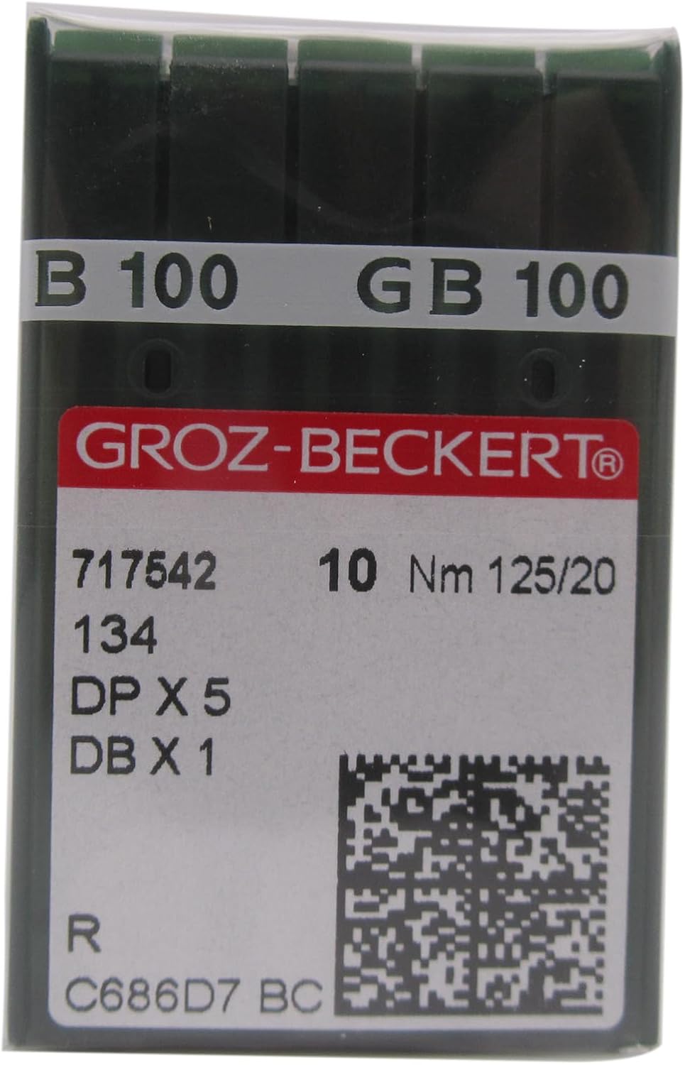 GROZ-BECKERT Needle in CKPSMS Clear Plastic Box- 100PCS Groz Beckert DBX1 1738 16X257 Sewing Machine Needles (Groz Beckert DBX1 12/80)