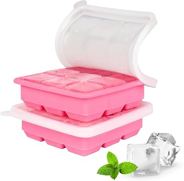 Small Ice Cube Trays for Freezer, Silicone Ice Cube Tray with Lid