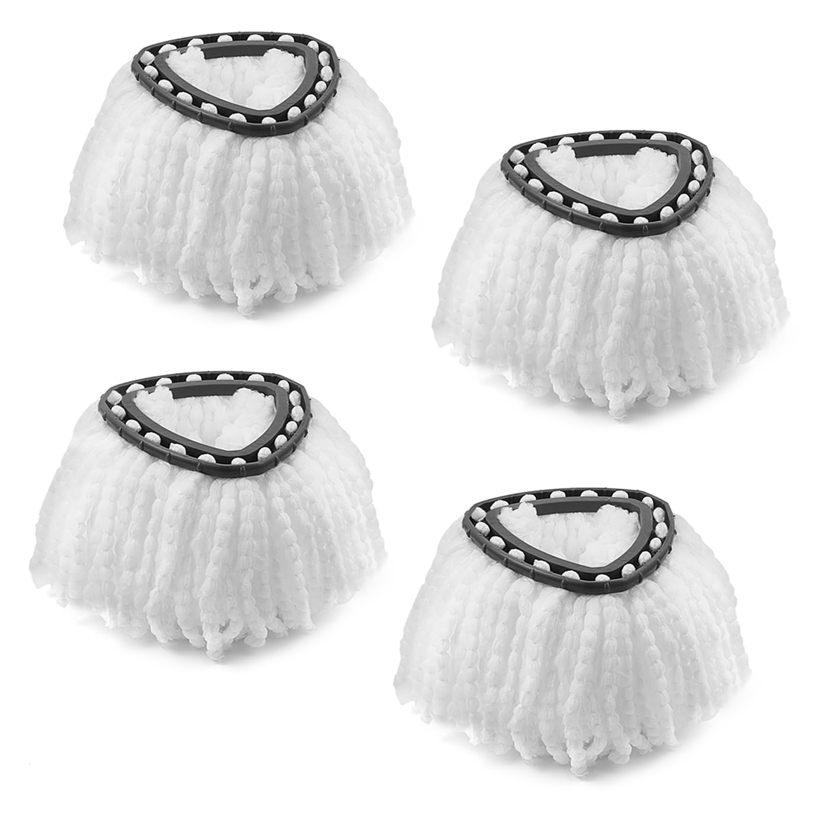 Mop Replacement Head Compatible with Vlieda Spin EasyWring Clean Turbo Classic Microfibre Mop Refill Head Triangle mop Head, White, 4 Packs