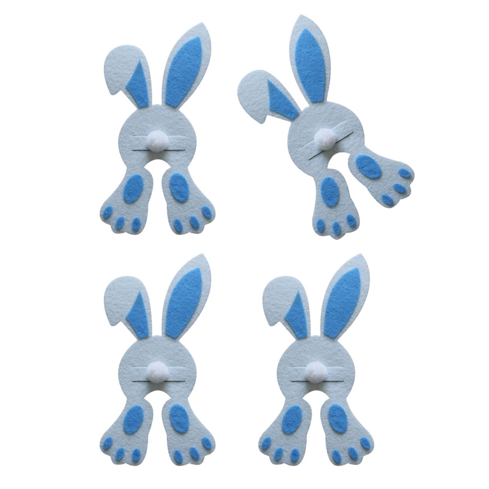 carotoe 4Pcs Rabbits Shape Pocket Cutlery Bag Easters Silverware Holder Tableware Decorations Cutter Fork Flatware Bags Gift Rabbits Shape Pocket Cutlery Bag Decoration Supplies Friend