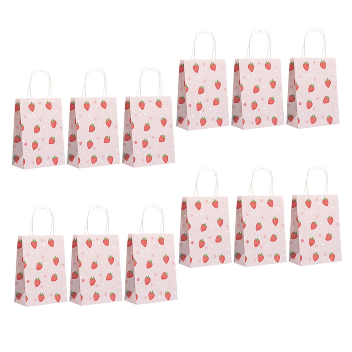 SHINEOFI 5 Ensembles Fourre-tout En Papier Kraft Dessin Animé De Fruits Taille Moyenne Sacs De Fête Sacs À Butin Faire La Fête Mini Avec Poignée Sucettes 12 Pièces * 5