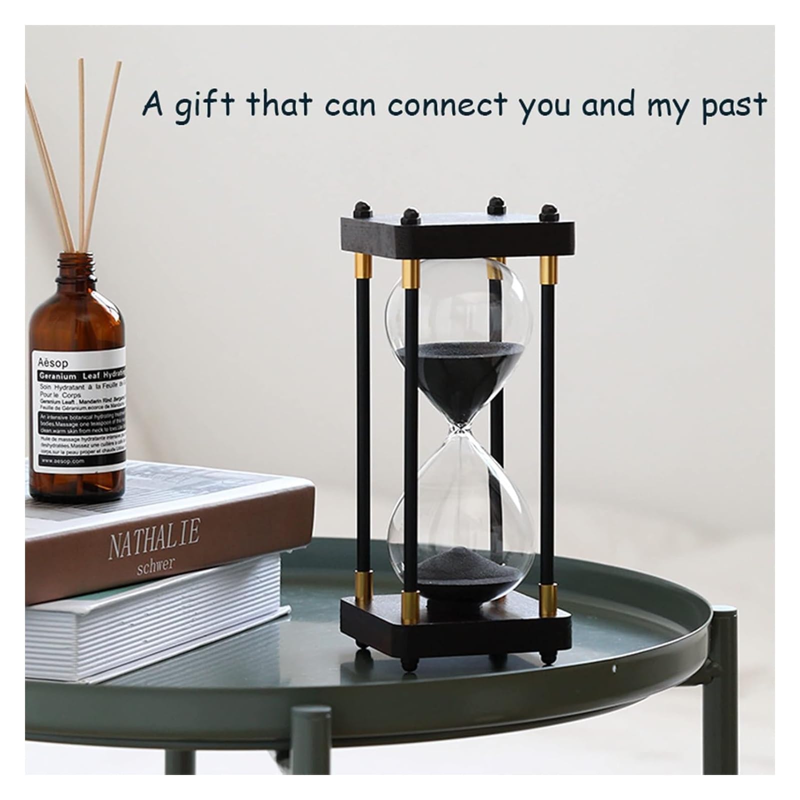 Sanduhr Timer Holzrahmen Sand Schwarz Holzrahmen Dekorative Sanduhr 60 Minuten Sanduhr Couchtisch Buch Schreibtisch Regal Schule