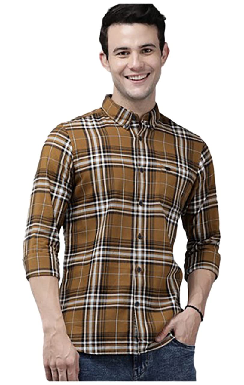 Sanoo singh Men's Checked Button Down Collar Shirt_A3