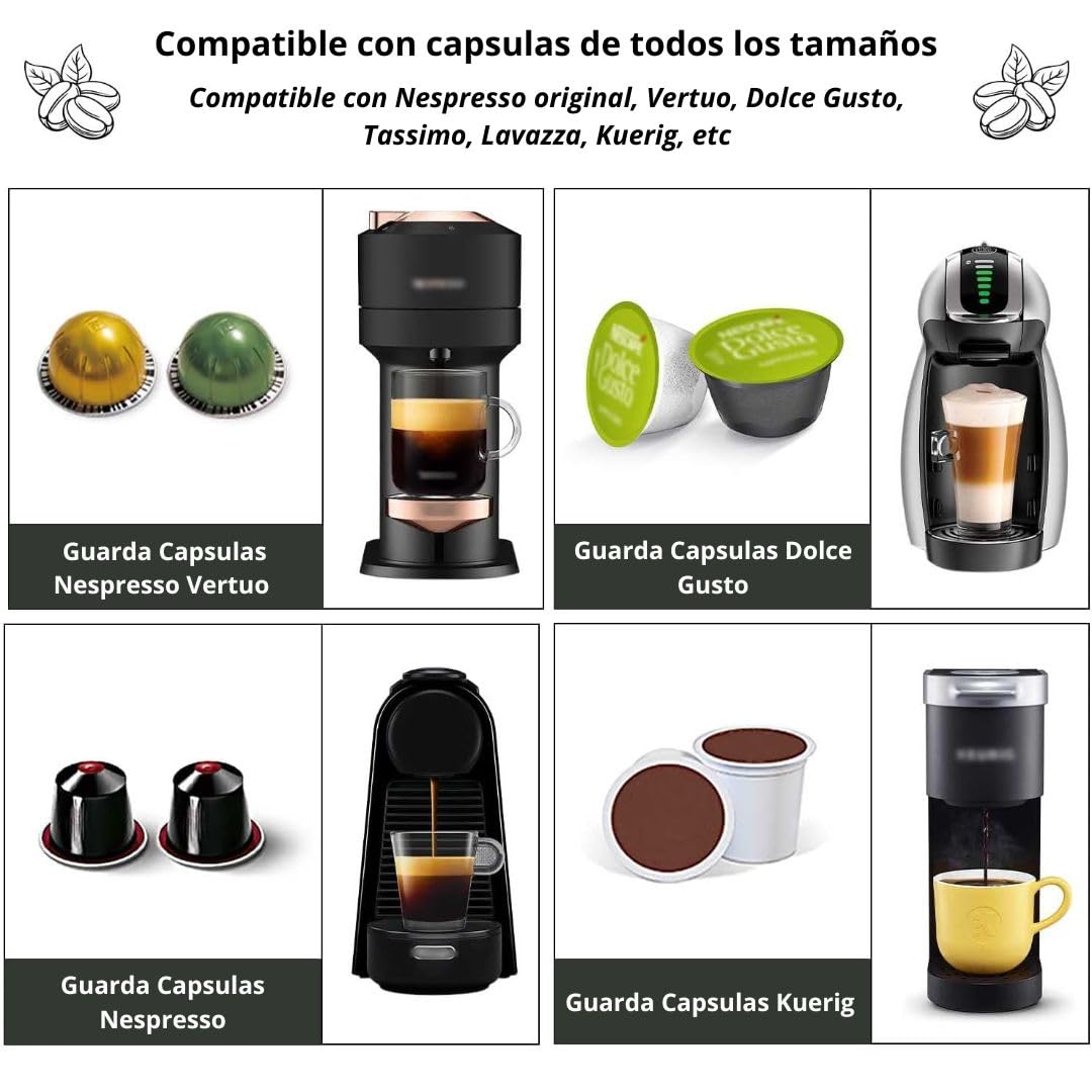 Uchwyt na kapsułki kompatybilny z Dolce Gusto - stojak i organizer na kapsułki Dolce Gusto - dozownik kapsułek Nespresso - pojemnik na kapsułki i organizer do Nespresso (6 czarny)