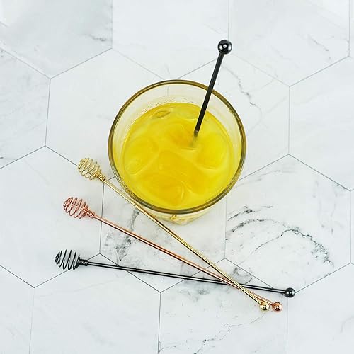 Miniatura 4 de Palitos de café especiales, cucharas especiales de acero inoxidable, cuchara mezcladora esférica, palitos sólidoshuecos para bebidacóctelcafé,