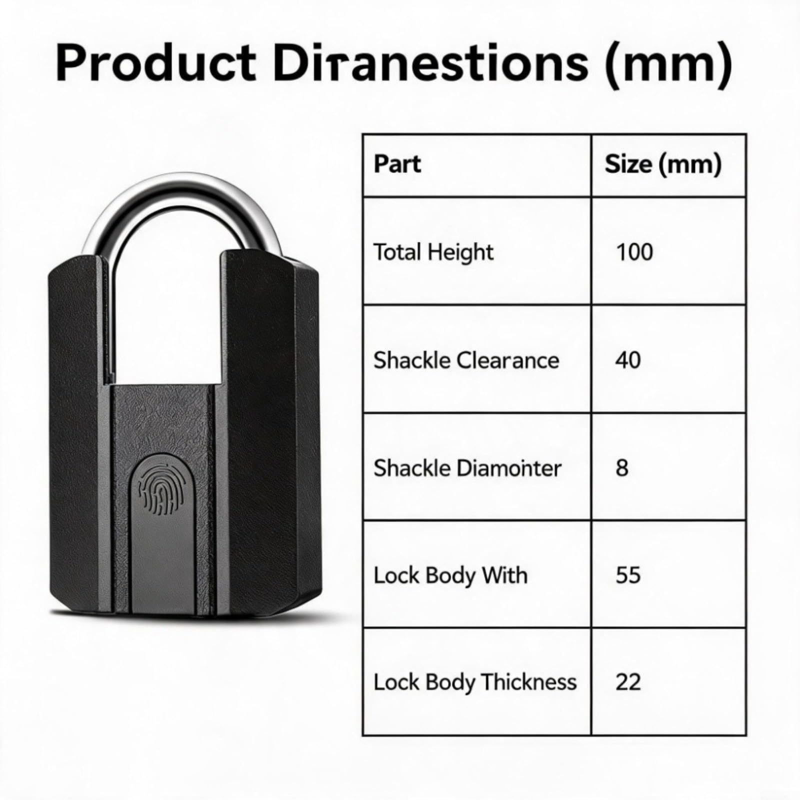 Candado de huella dactilar IP67, control de aplicación para Tuya, candado