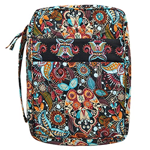 Image of DIWI Quilted Bible Cover Medium Sizes 8.75 X 6.25 X 2.5 Inches Good Book Case (M, C1 Jungle Secret)