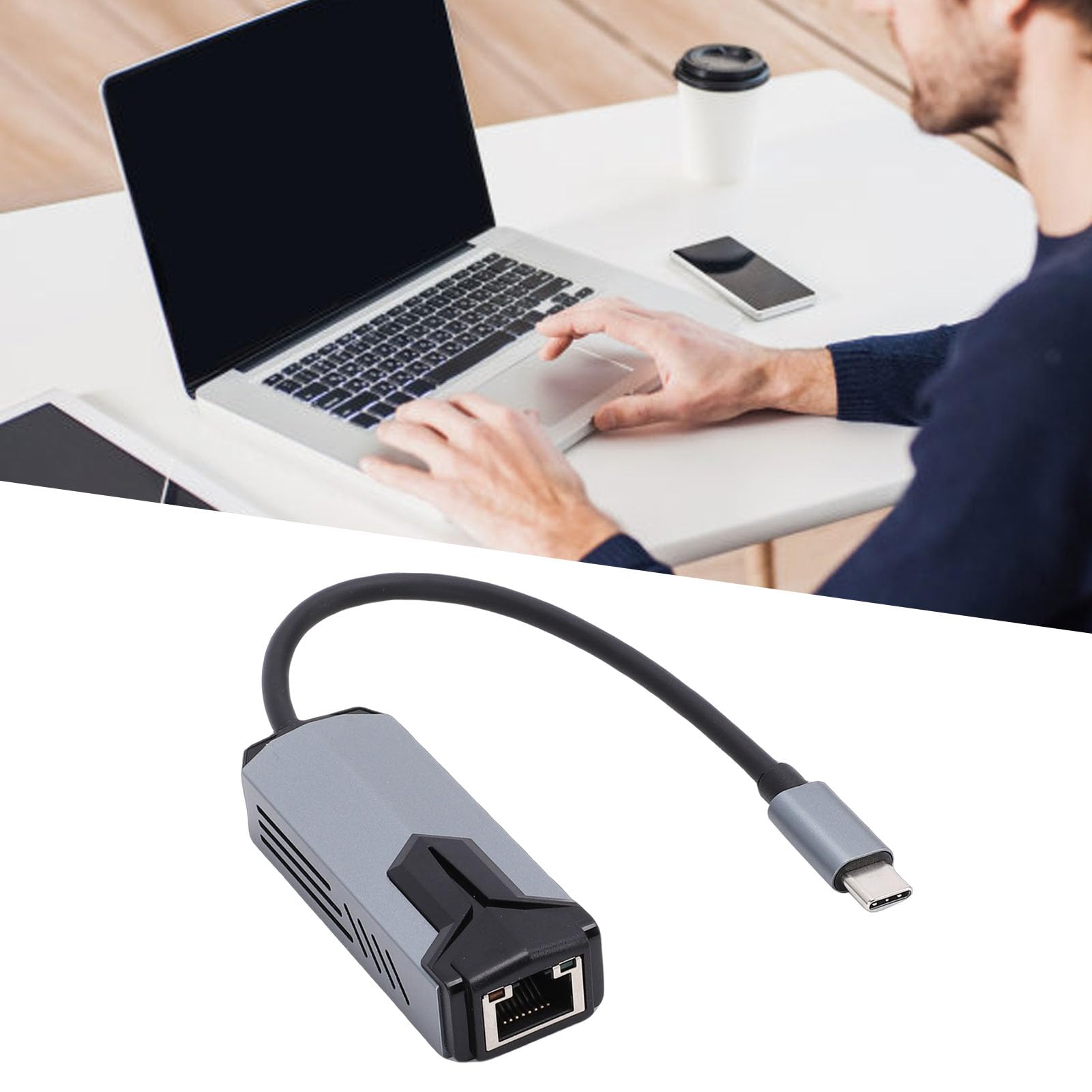 Domary USB C to Ethernet Adapter 5000Mbps Durable Aluminum Wired Network