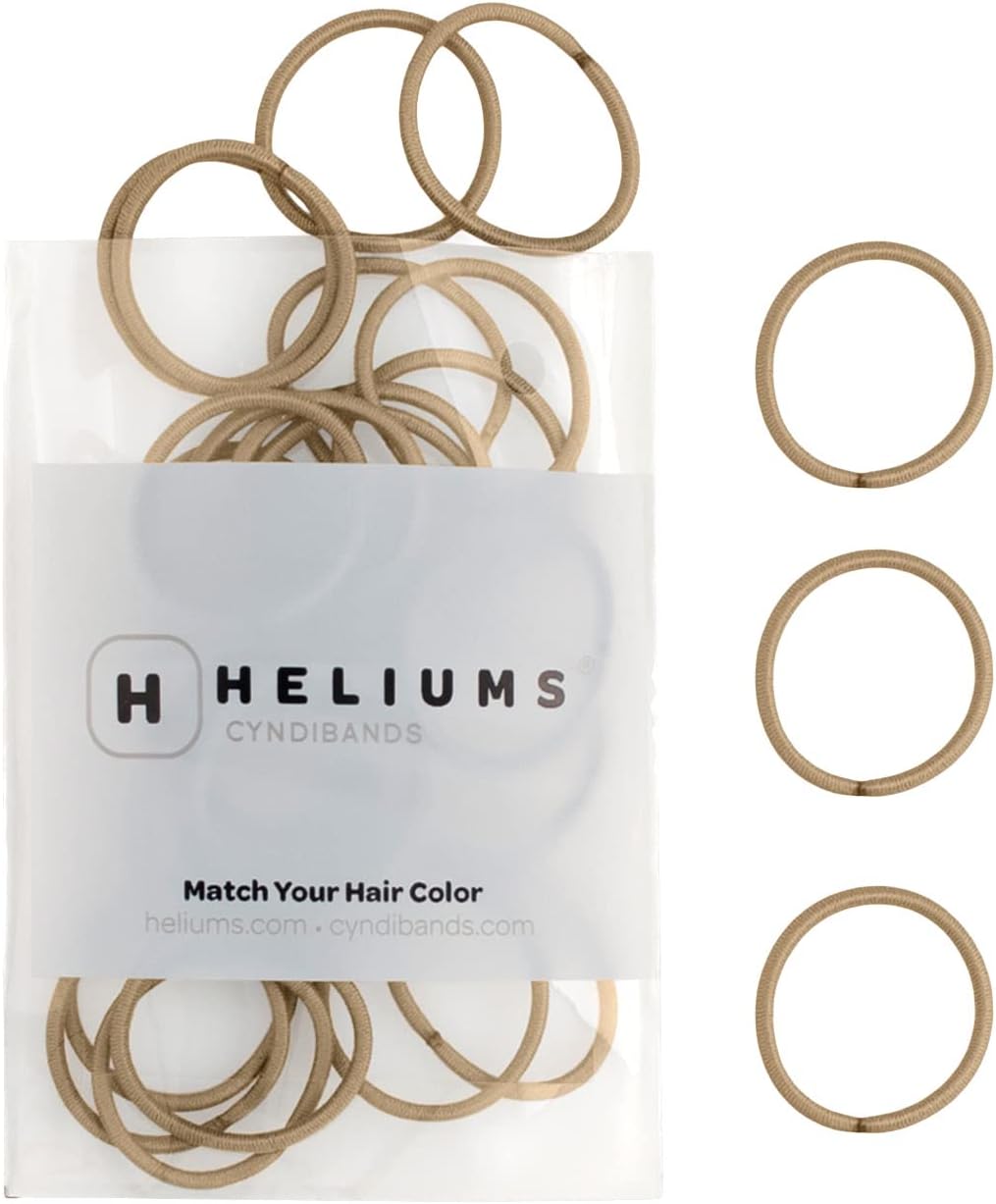 Heliums Kleine haarbanden – zandblond – 2 mm haarbanden, 48 stuks, 2,5 cm mini-haarelastiekjes voor kleine paardenstaarten, vlechten en kinderen